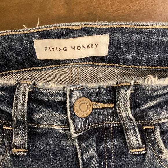 Flying Monkey 26 (2/3) Skinny Jeans Women’s Distressed Cropped Frayed Hems Y3806 - Picture 8 of 12